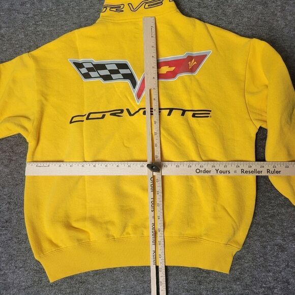 Official GM Corvette Womens Jacket Size S Yellow 1/4 Zip Pullover Sweatshirt - Picture 7 of 9